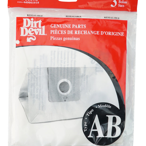 Paper Bag for Dirt Devil Type AB Vacuum - Pack of 3 Bags - 440001018