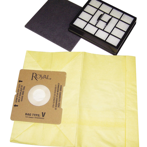 Paper Vacuum Bag for Roval V Type Vacuum - Pack of 7 Bags + 2 Filters - 1RY3590000