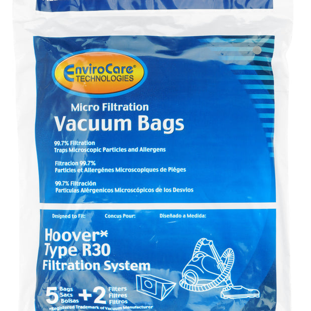 Microfilter Vacuum Bag for Hoover R30 and Replacement for Dirt Devil Type AB Bag - Pack of 5 bags
