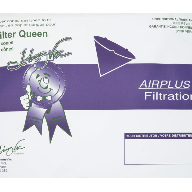 Cone Shape Paper Bag for Filter Queen Vacuum - Pack of 12 Bags + 2 Motor Filters - Envirocare 200JV
