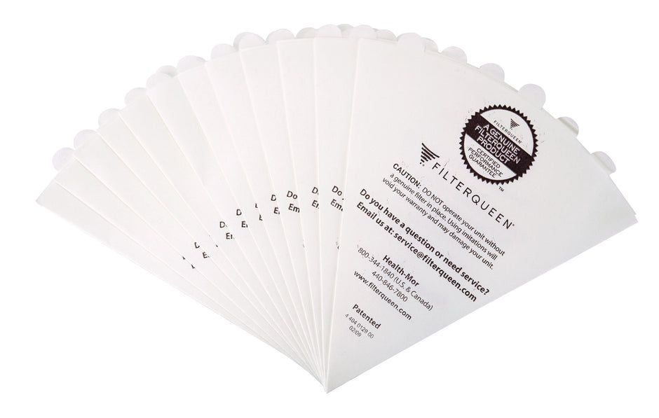 Cone Shape Paper Bag for Filter Queen Vacuum - Pack of 12 Bags + 2 Motor Filters - 5404011900