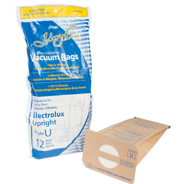 Microfilter Vacuum Bag for Electrolux Upright Vacuum - Style U - Pack of 12 Bags - Envirocare 138