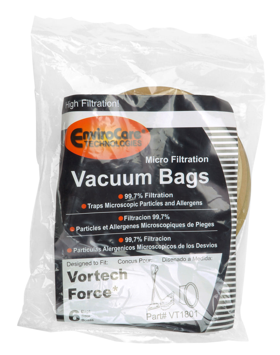 Paper Bag for Vortech Force Vacuum - Pack of 6 Bags - VT1801