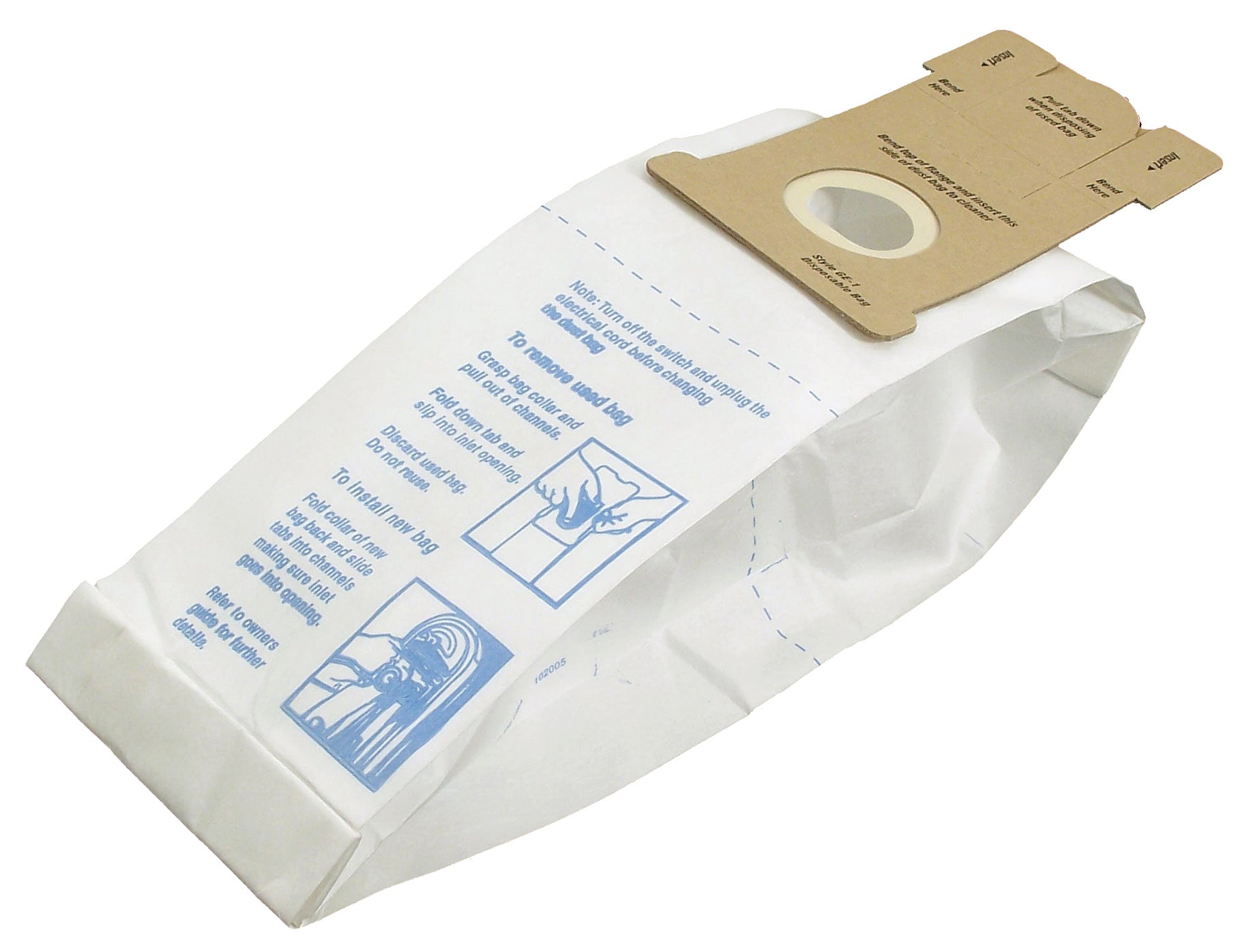 Microfilter Bag for General Electric Upright Vacuum Style GE-1 - Pack of 3 Bags - Envirocare 155