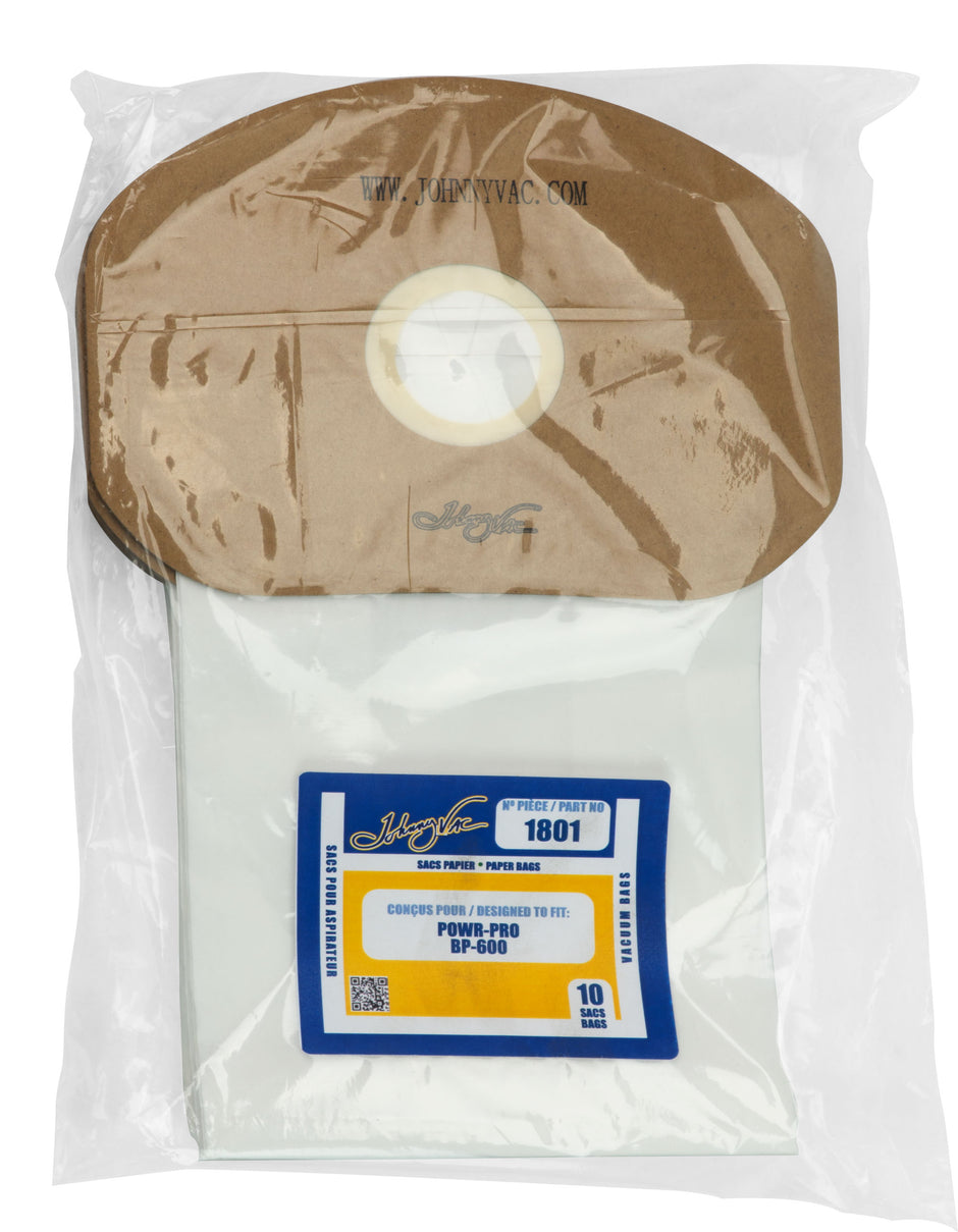 Paper Bag for Powr-Pro BP-600 Vacuum -SC412 -  Pack of 10 Bags