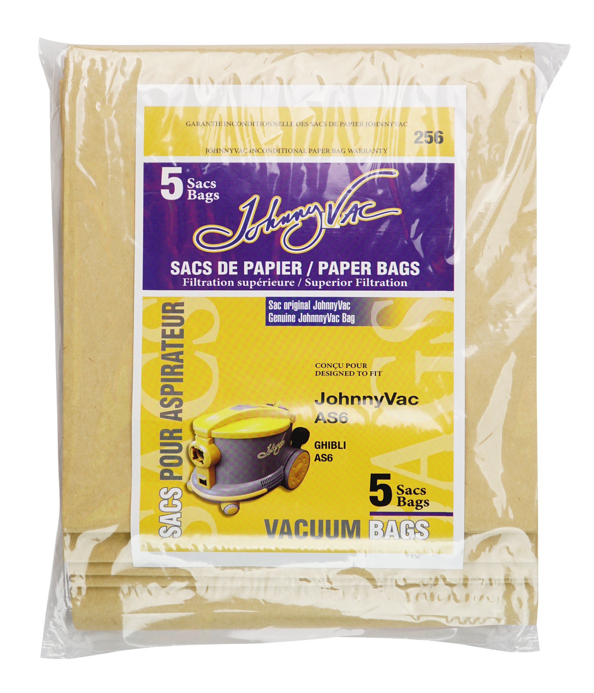 Paper Bag for Johnny Vac Vacuum AS6 - Pack of 5 Bags