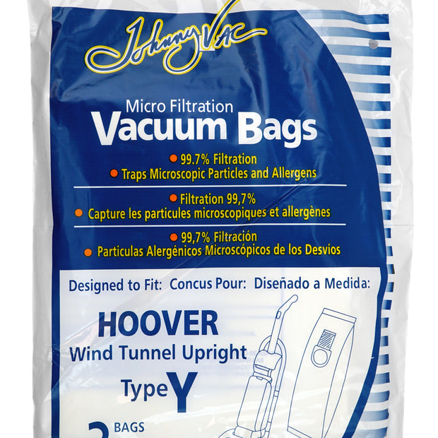 Microfilter Bag for Hoover Wind Tunnel Type Y Upright Vacuum - Pack of 3 Bags - Envirocare 856
