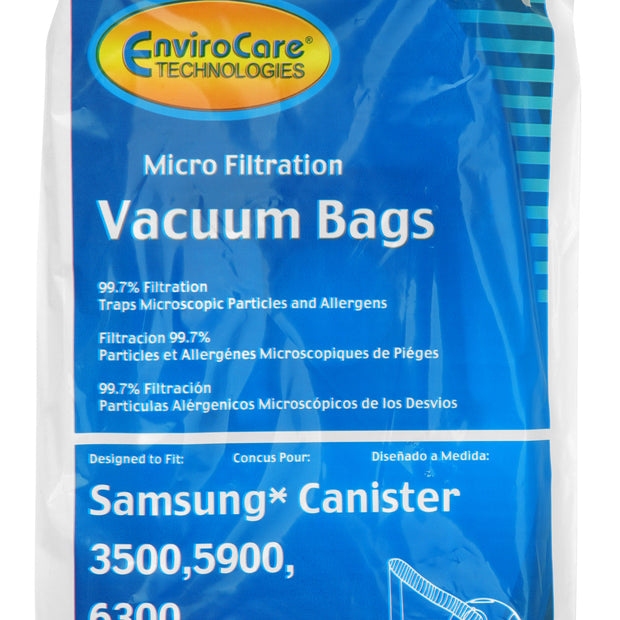 Microfilter Bag for Samsung Canister Vacuum Models 3500, 5900 and 6300 - Pack of 5 Bags - Envirocare 212