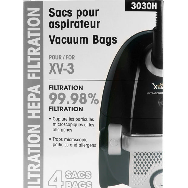 HEPA Microfilter Bag for Johnny Vac XV-3 Canister Vacuum - Pack of 4 Bags + 1 Filter