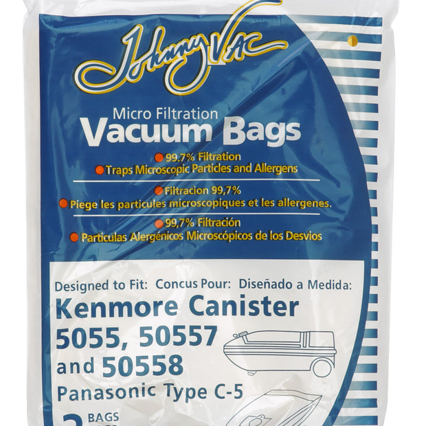Microfilter Bag for Kenmore Models 5055, 50557, 50558 and Panasonic C-5 Vacuum - Pack of 3 Bags - Envirocare 137