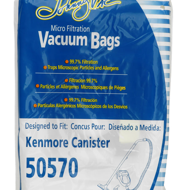 Microfilter Bag for Kenmore 50570 Type C13 Canister Vacuum - Pack of 8 Bags - Envirocare 202