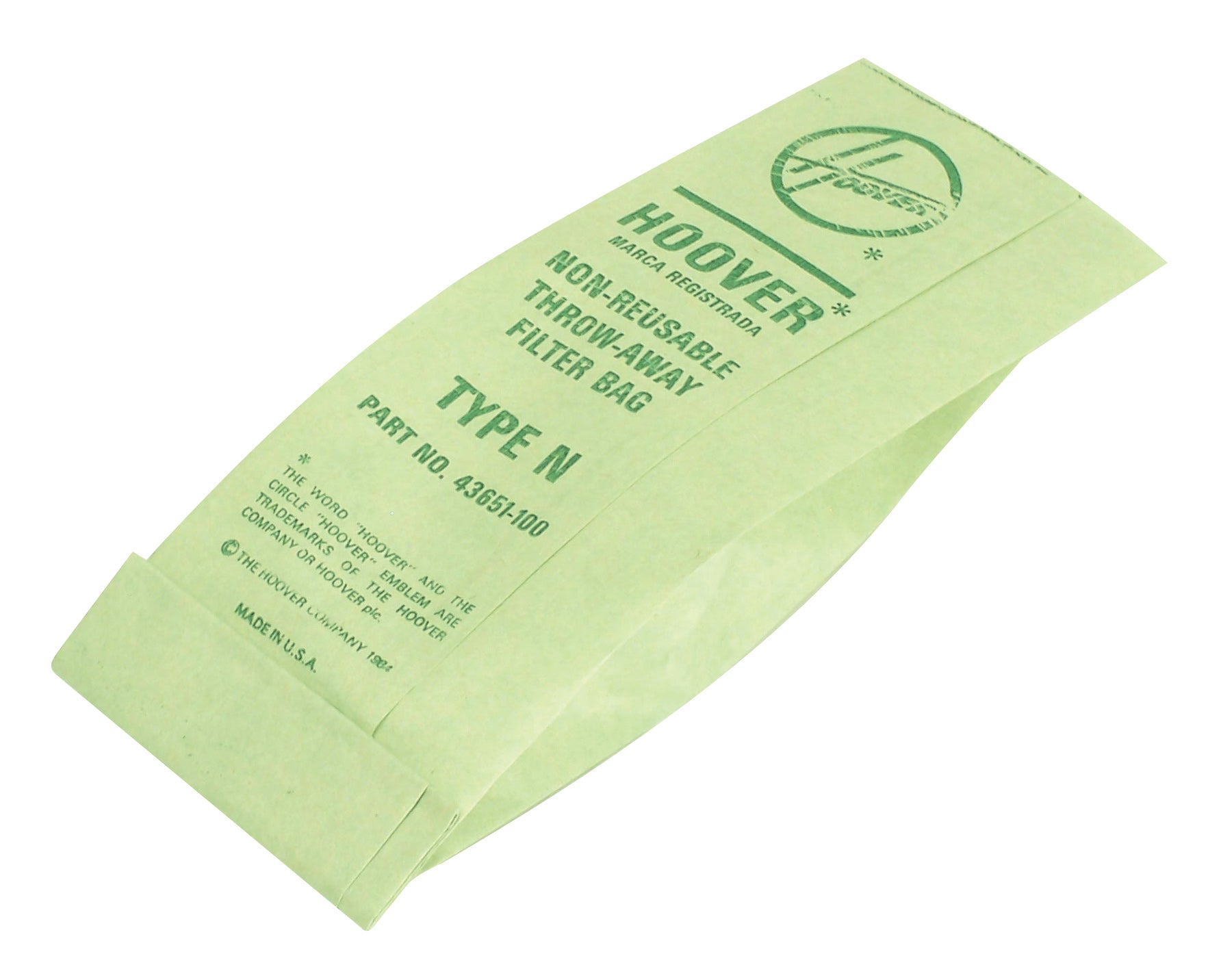 Paper Bag for Hoover Type N Vacuum - Pack of 5 Bags - 4010038N