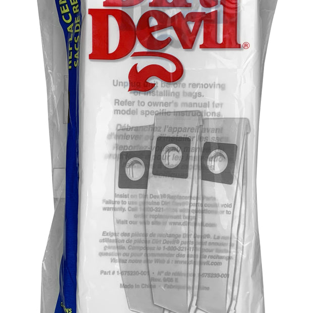Genuine Replacement Bag for Dirt Devil Upright Vacuum - D Type Bag - Pack of 10 Bags - Royal 3670148001