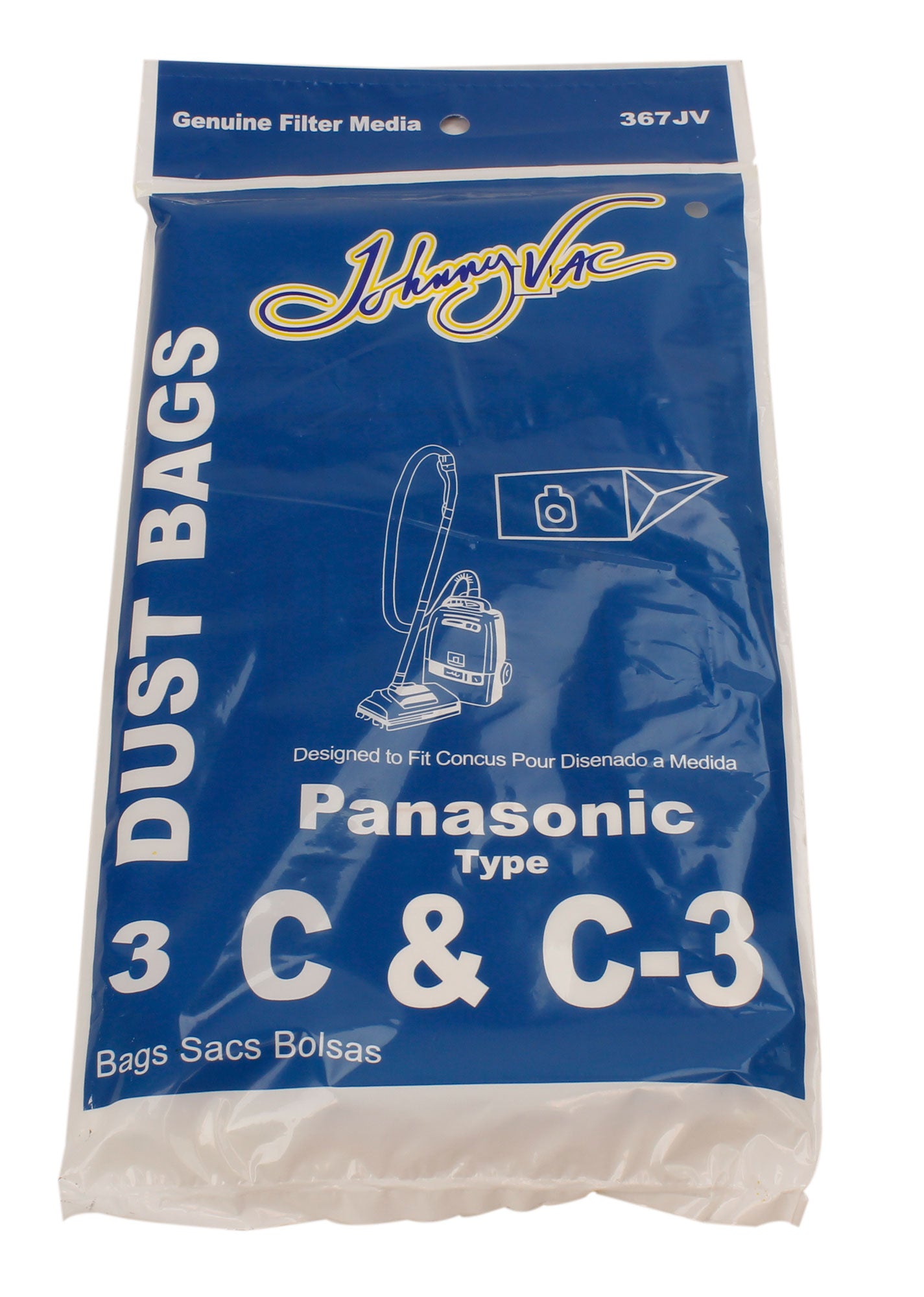 Paper Bag for Panasonic Type C and C-3 Vacuum - Pack of 3 Bags - Envirocare 108SWJV