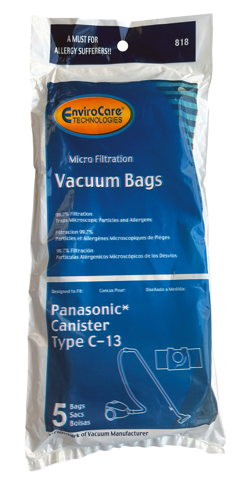 Paper Bags Type C-13 - for Panasonic MC3900 - Pack of 5