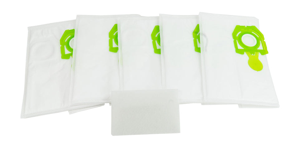 HEPA Microfilter Bag for Zelmer VC1500/VC2500 Vacuum - Pack of 5 Bags + 1 Filter