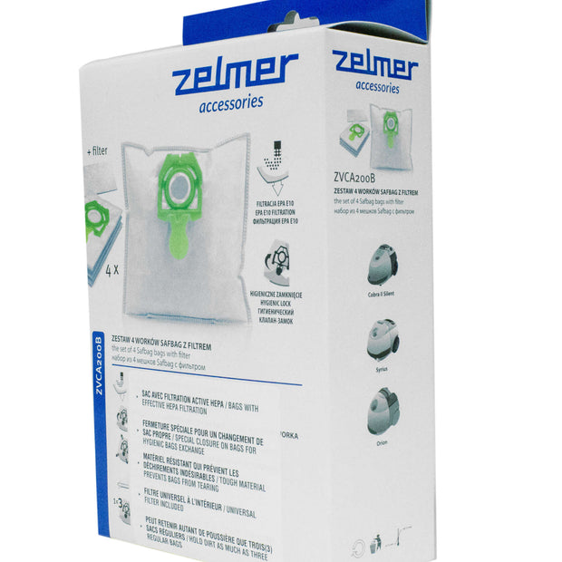 Hepa Bag for  Zelmer VC1500 and VC2500 Canister Vacuum - Pack of 4 Bags + 1 Filter