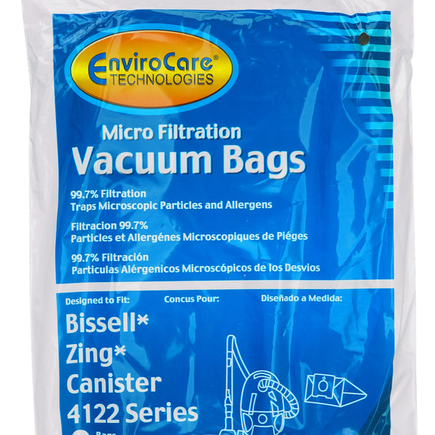 Microfilter Bag for Bissell Zing 4122 Series Canister Vacuum - Pack of 3 Bags - Envirocare 820