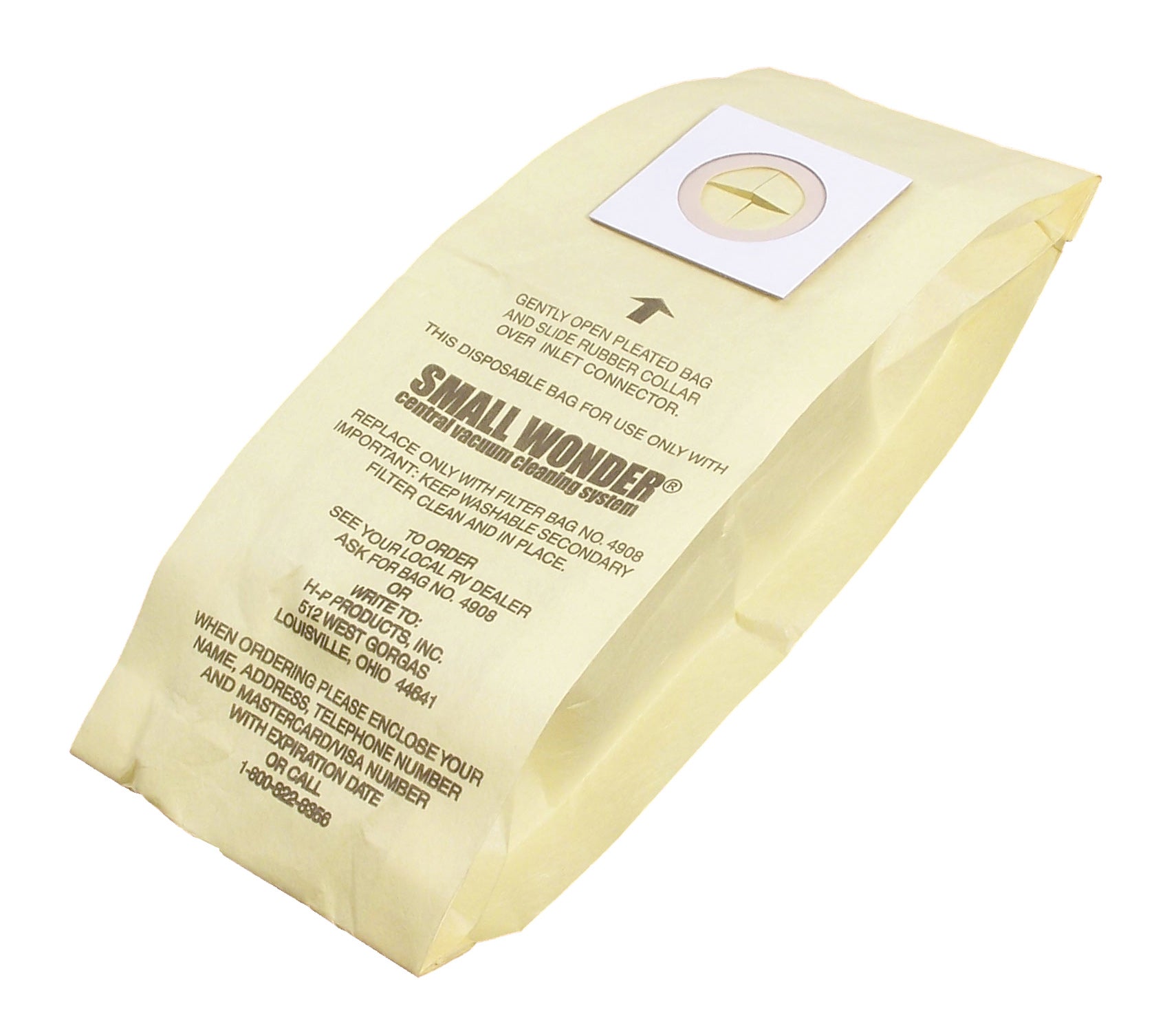 Paper Bag for HP Small Wonder Vacuum Model 5100 and 6460 - Pack of 3 Bags - 4908