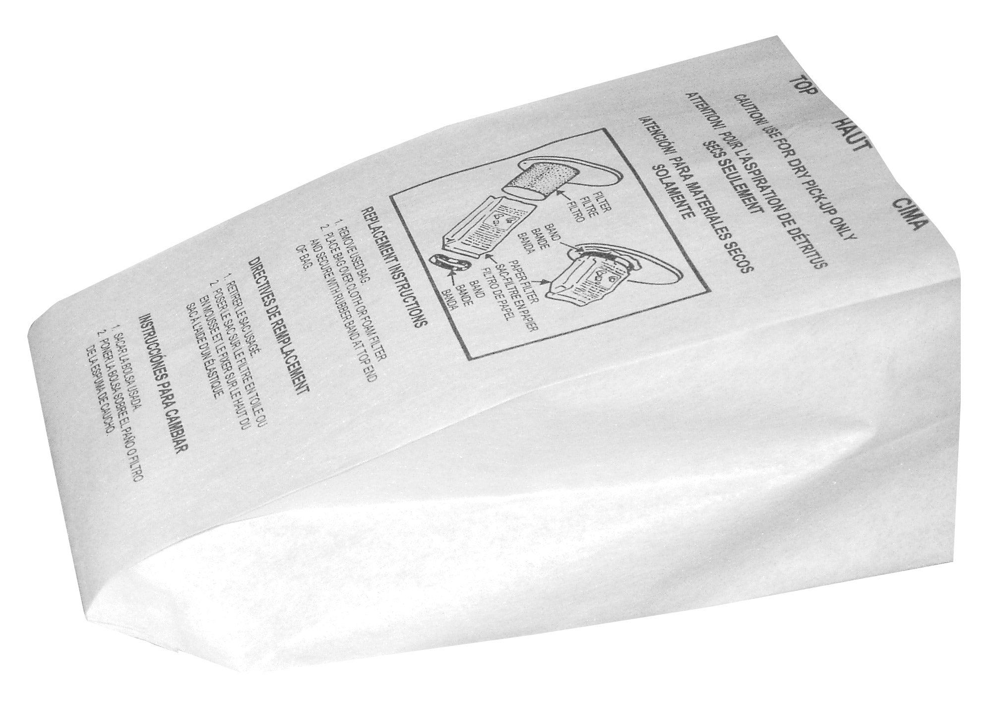 Paper Bag for most Shop Vacuum - Pack of 5 Bags + 1 Elastic Retainer - Envirocare 830SW
