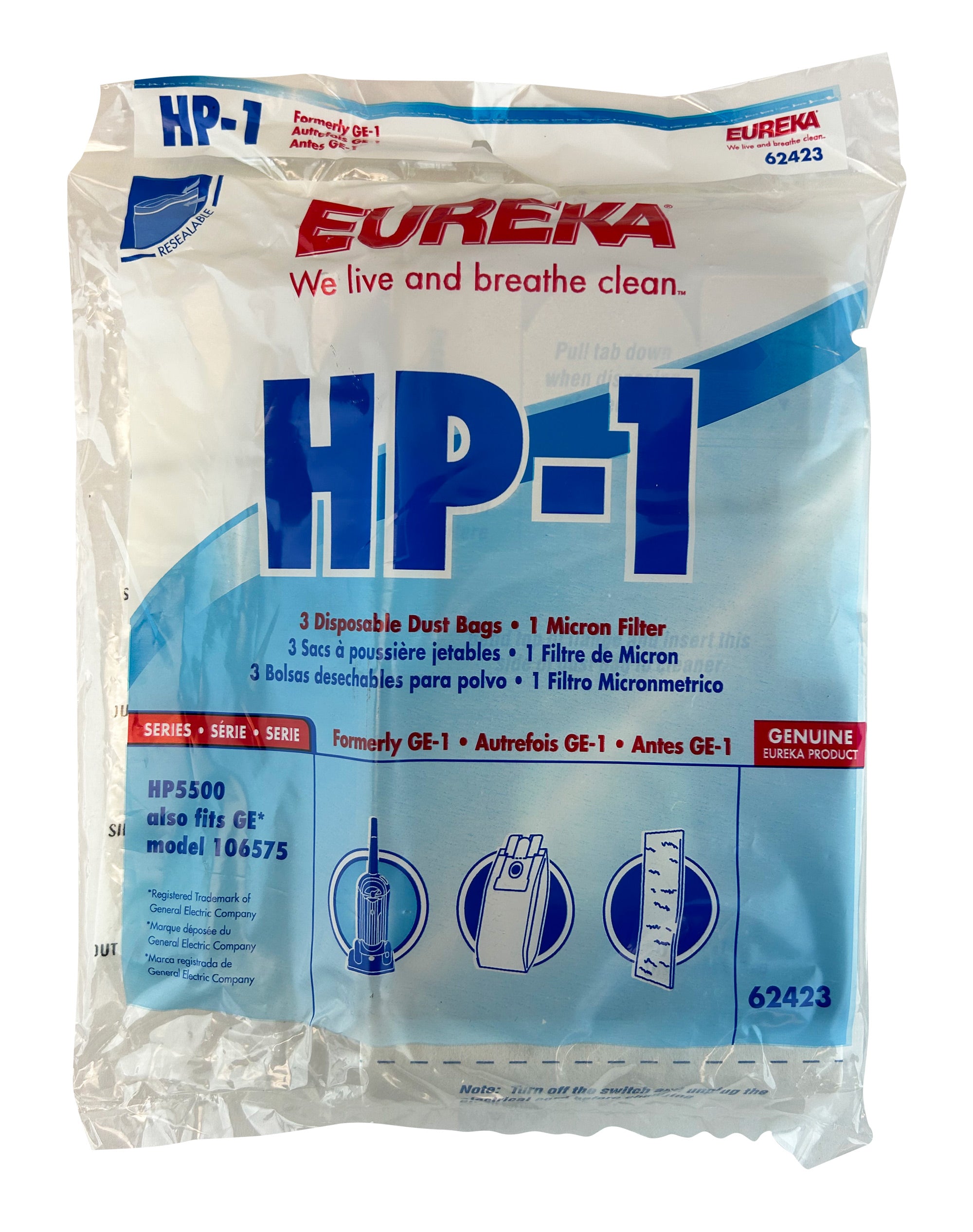Paper Bag for Eureka Vacuum - Pack of 3 - HP1 62423