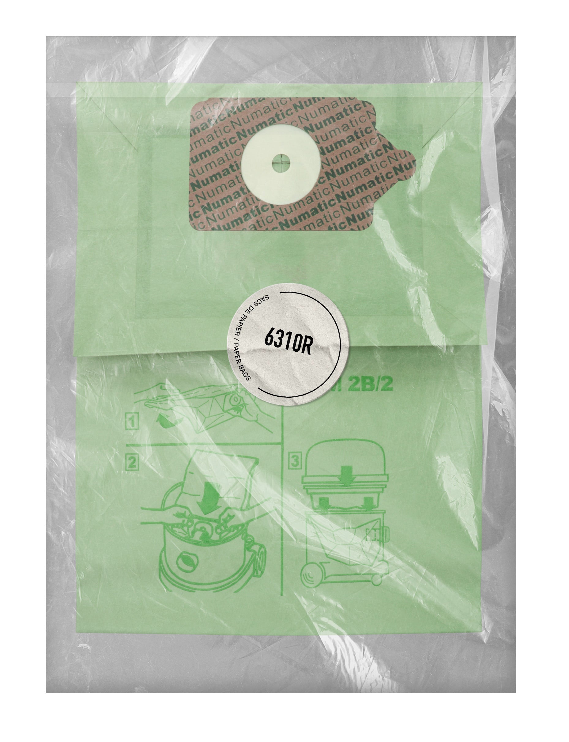 Paper Bag for Vaccum Johnny Vac JV402 - Numatic Charles NVM2B 300, 350, 360, 375, 380 - Pack of 10 Bags