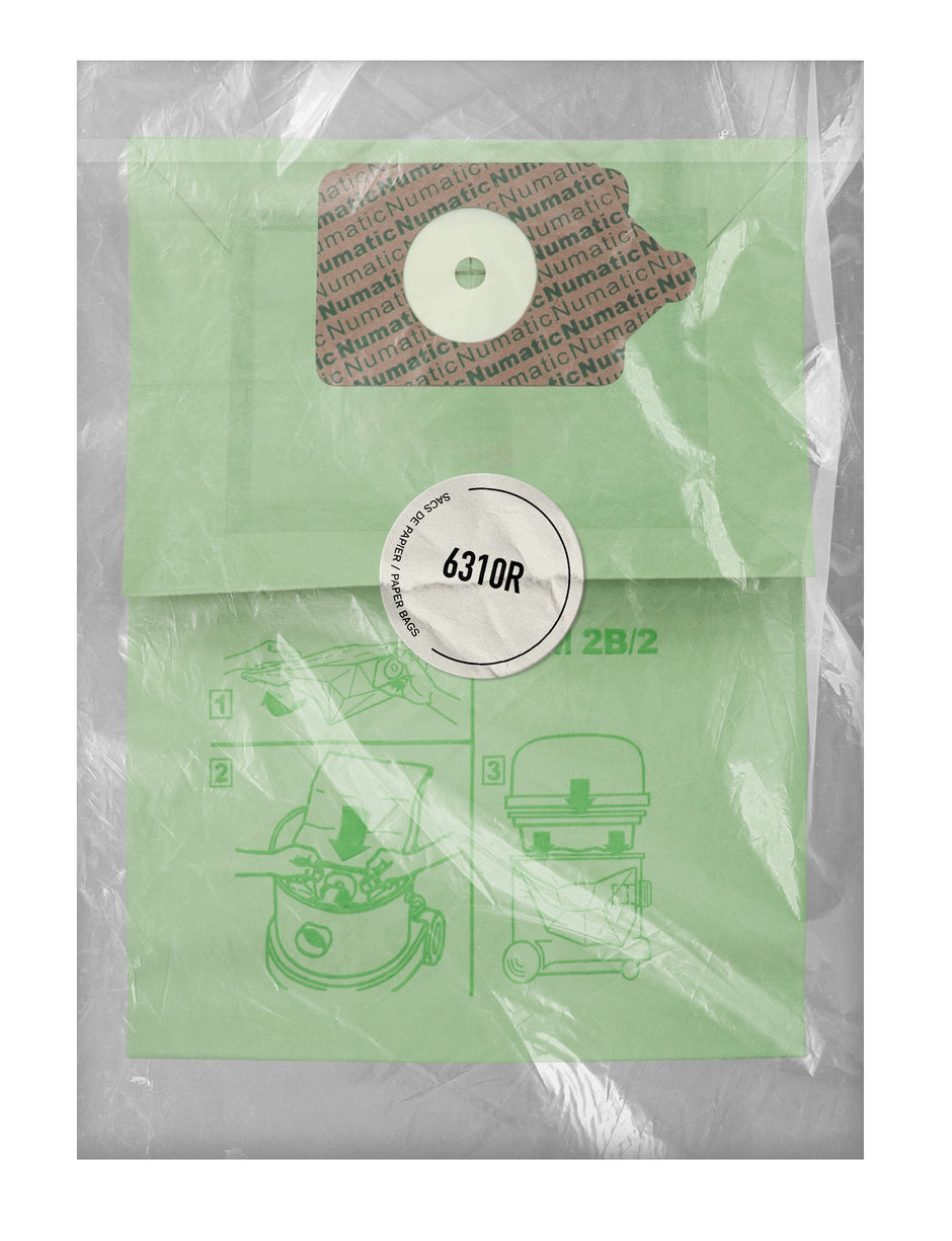 Paper Bag for Vaccum Johnny Vac JV402 - Numatic Charles NVM2B 300, 350, 360, 375, 380 - Pack of 10 Bags