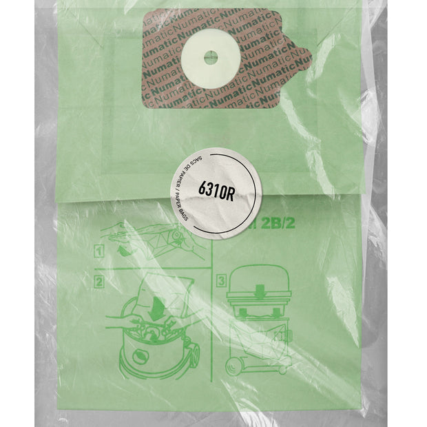 Paper Bag for Vaccum Johnny Vac JV402 - Numatic Charles NVM2B 300, 350, 360, 375, 380 - Pack of 10 Bags