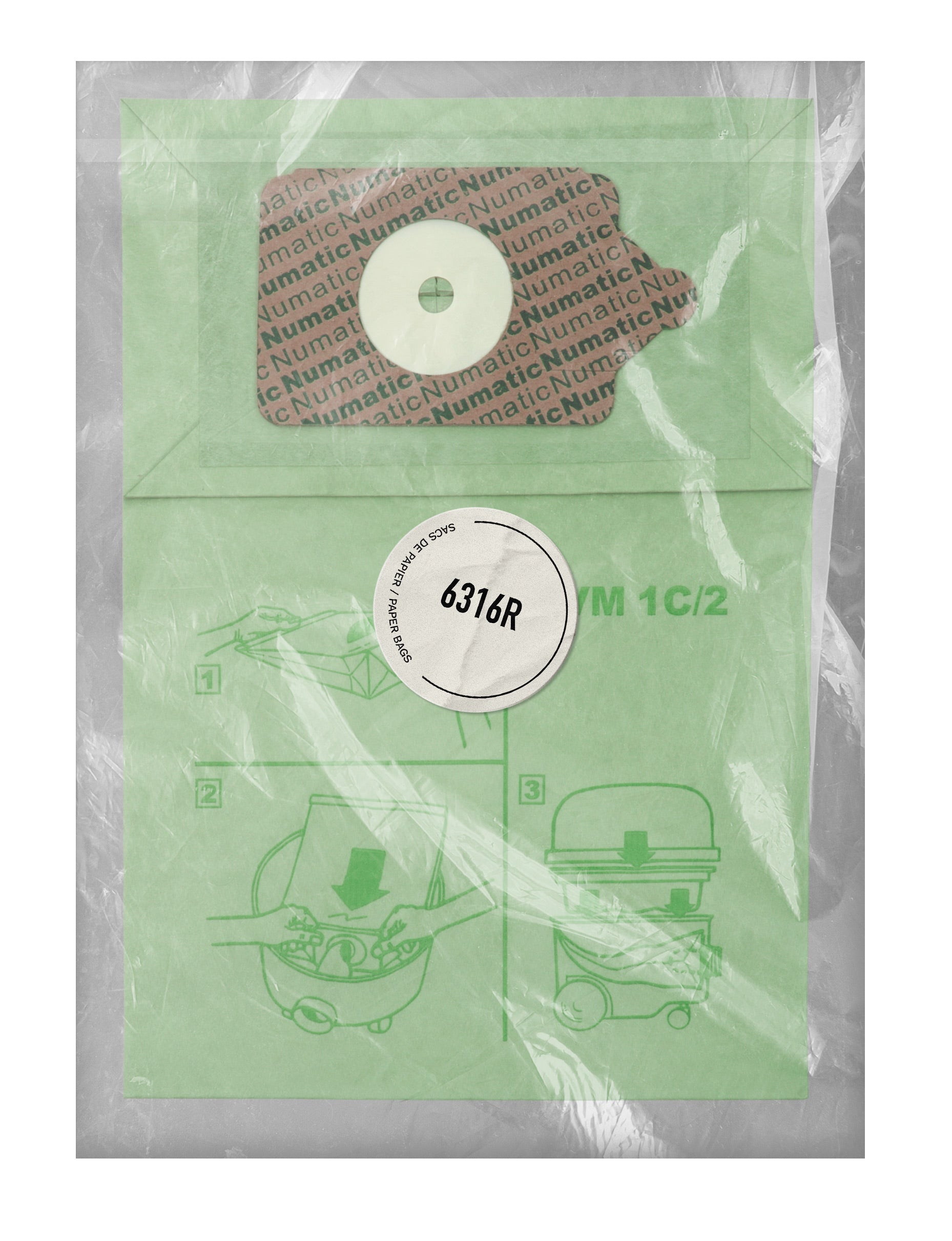 Paper Bag for Vacuum Johnny Vac JV200 and Numatic Henry NVM1C 200, 225, 250 - Pack of 10 Bags