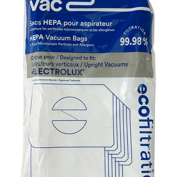 HEPA Microfilter Bag for Electrolux Upright Vacuum - Pack of 6 Bags - Envirocare 138HJV