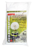 HEPA Microfilter Bag for Johnny Vac JVECOB and LEO Vacuum - Pack of 5 Bags