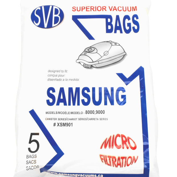 Paper Bag for Canister Vacuum Samsung 8000/ 9000 - Pack of 5 Bags - # XSM901