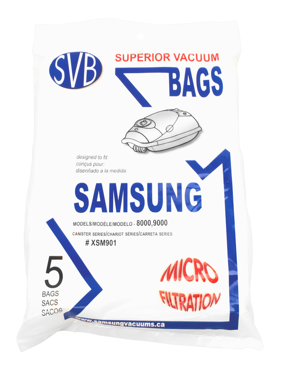 Paper Bag for Canister Vacuum Samsung 8000/ 9000 - Pack of 5 Bags - # XSM901