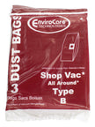 Paper Bag for Shop Vac Vacuum Style B - Tank Capacity of 1.7 gallons (7.7 L) - Pack of 3 Bags - Envirocare 370SW