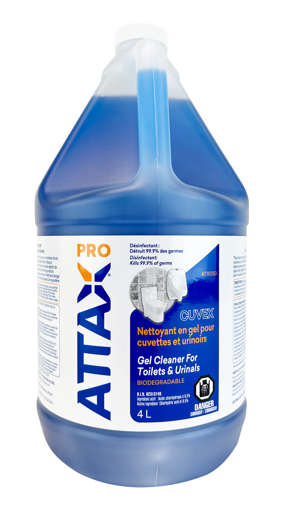 Gel Cleaner For Toilets & Urinals - 1,06 gal (4 L) - Attax Â® Pro