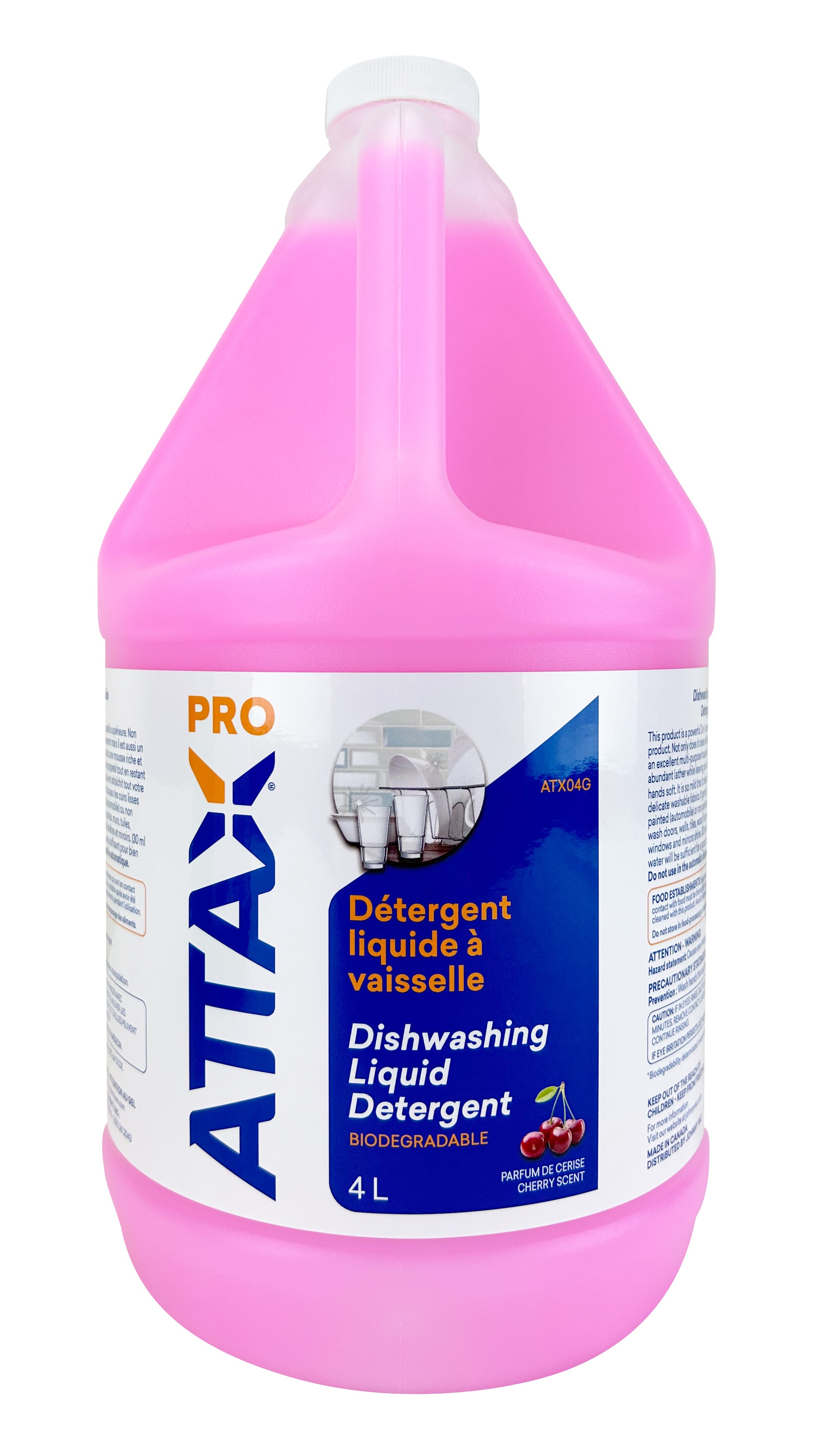 Dishwashing Liquid Detergent - 1,06 gal (4 L) - Attax Â® Pro