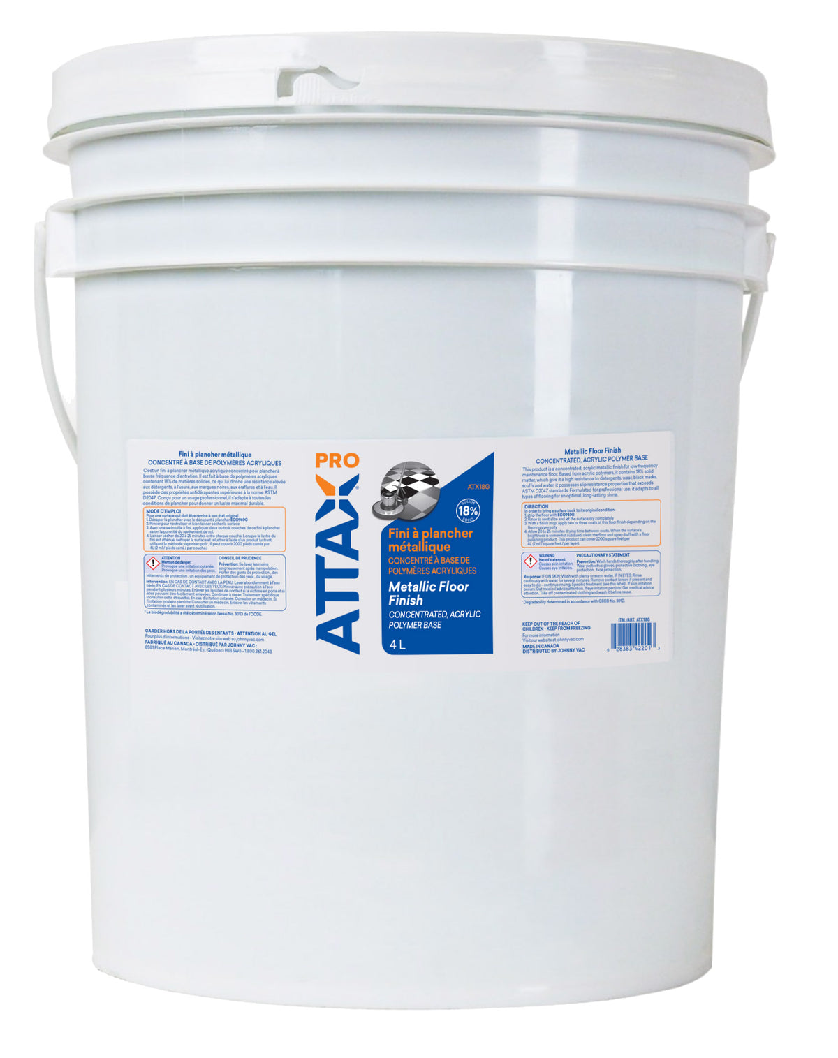 Metallic Floor Finish (Concentrated Acrylic Polymer Base 18%) - 5 gal (18.9 L) - Attax ® Pro