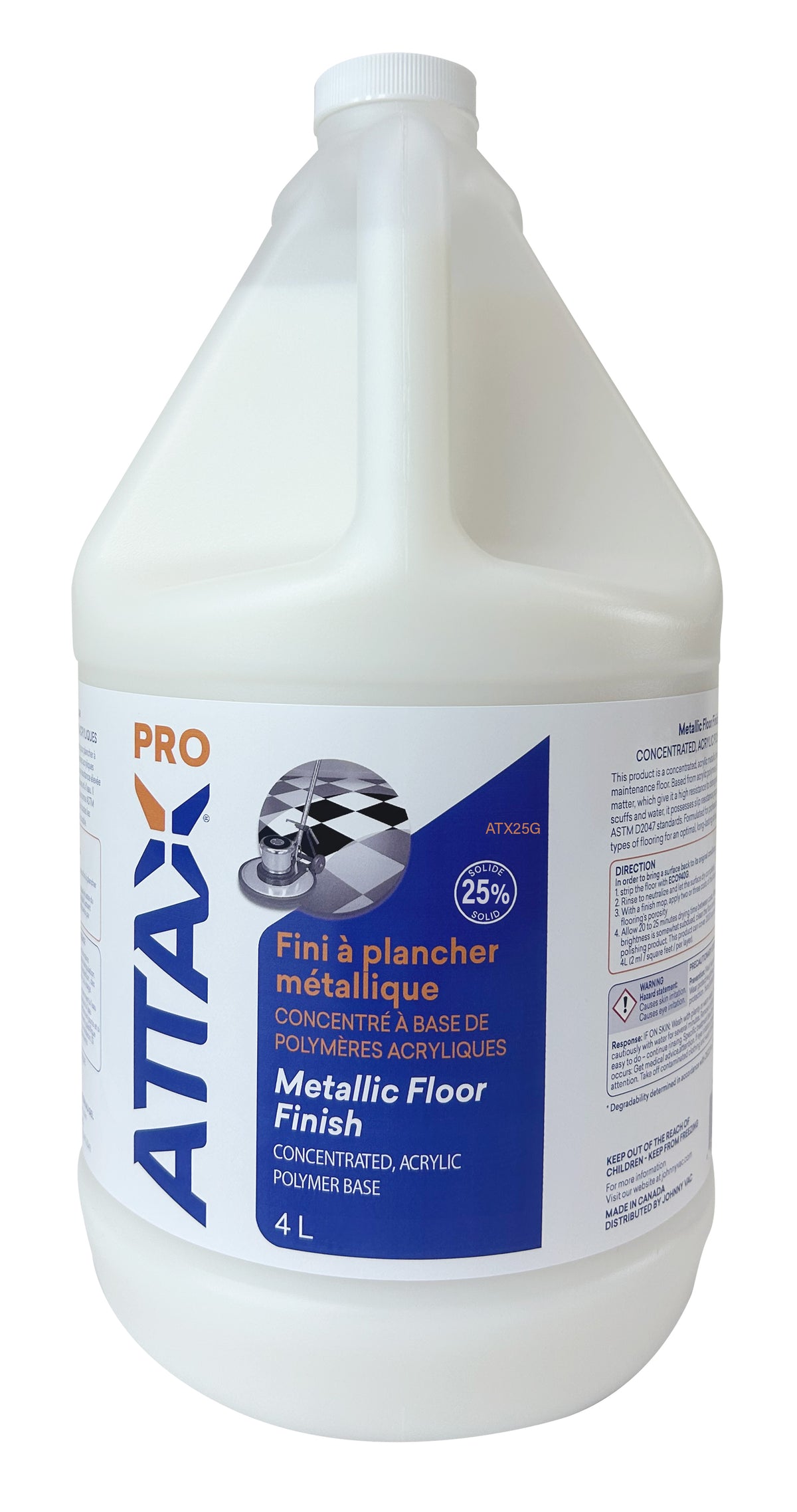 Metallic Floor Finish (Concentrated Acrylic Polymer Base 25%) - 1,06 gal (4 L) - Attax ® Pro