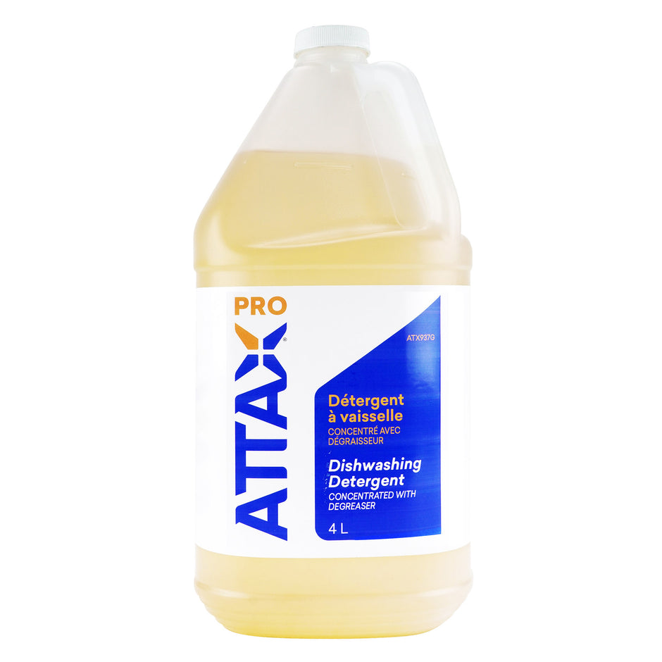 Dishwashing Detergent - Concentrated with Degreaser - 1,06 gal (4 L) - Attax Â® Pro