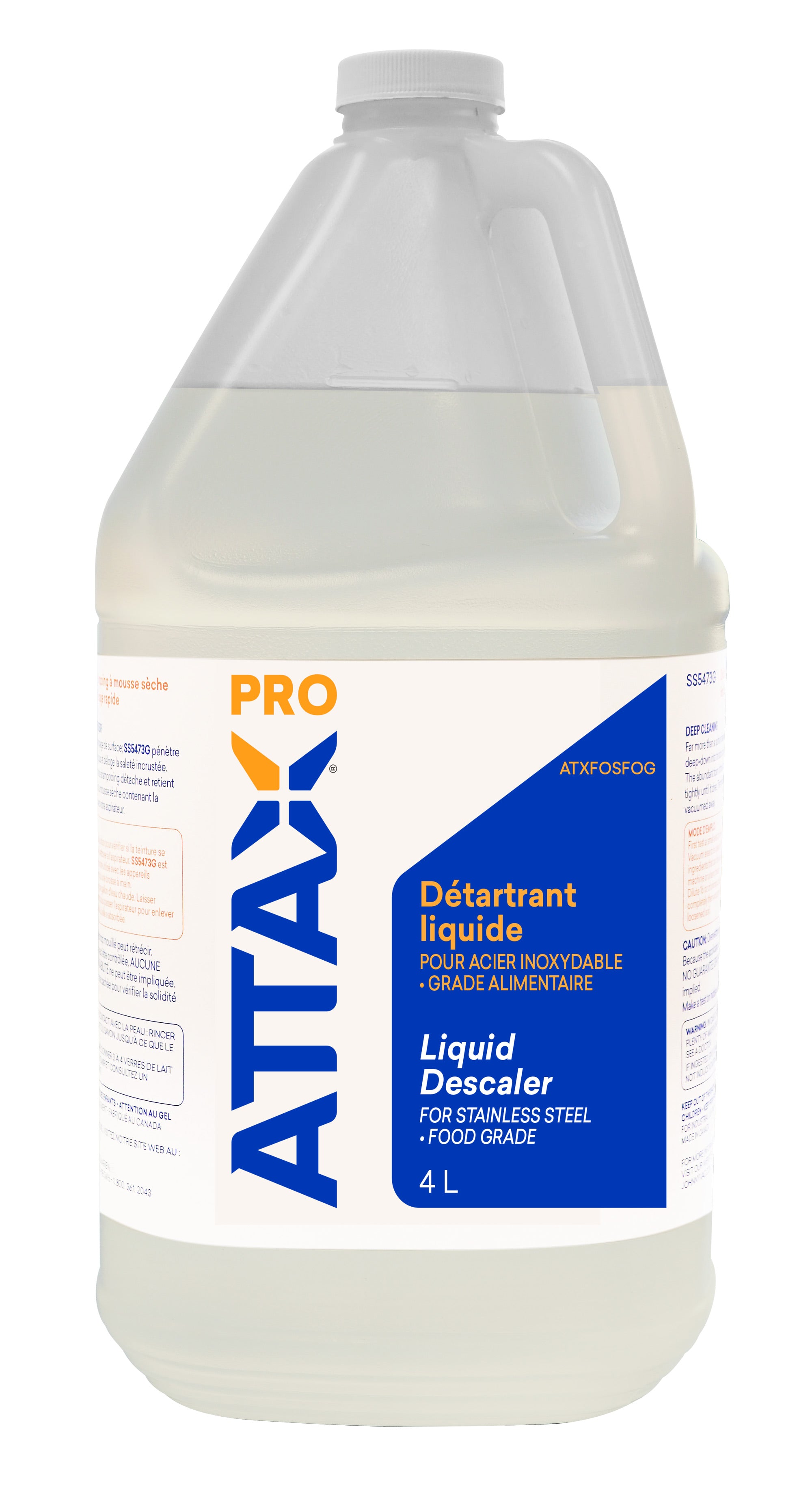 Liquid Descaler for Stainless Steel (Food Grade) - 1,06 gal (4 L) - Attax Â® Pro