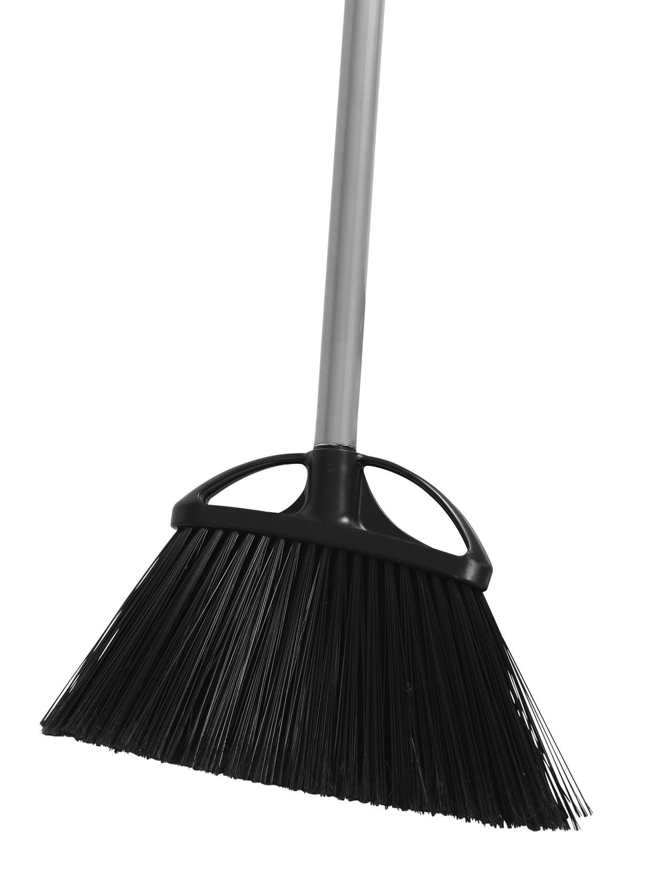 Angle Broom - 13" (33,2 cm) Cleaning Path - 48" (122 cm) Metal Handle - Grey
