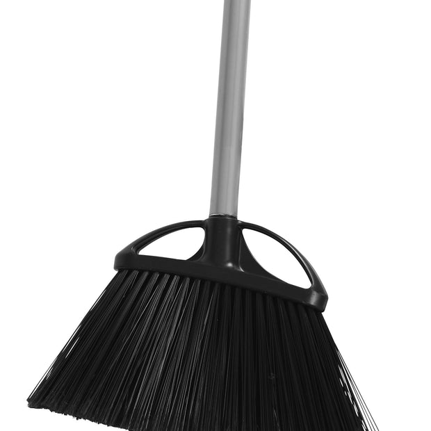 Angle Broom - 13" (33,2 cm) Cleaning Path - 48" (122 cm) Metal Handle - Grey