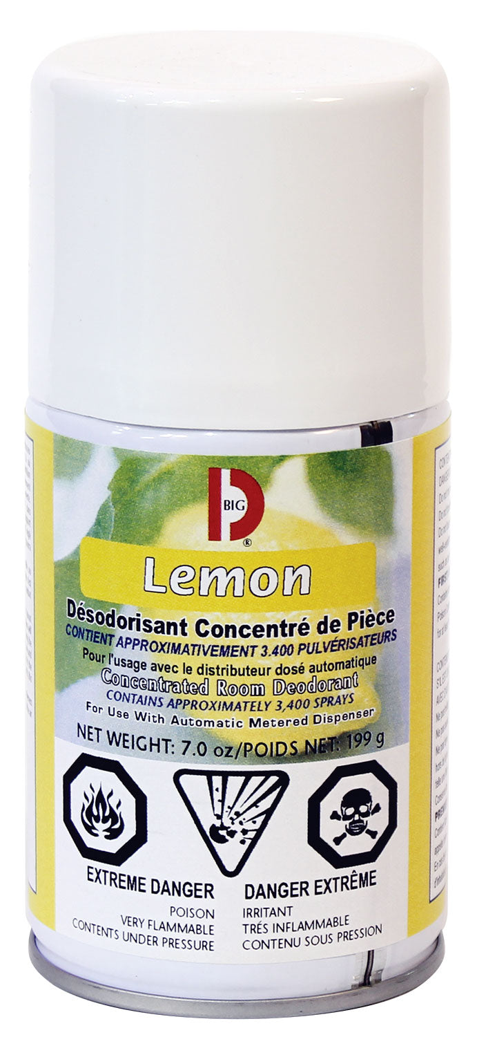 Metered Concentrated Room Deodorant - Lemon - 3400 Sprays - 7 oz (199 g) - Big D 451