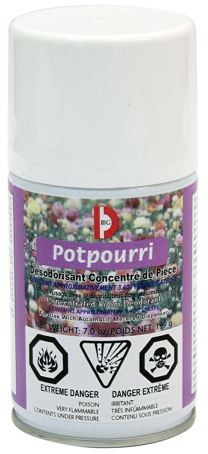 Metered Concentrated Room Deodorant - Potpourri - 3400 Sprays - 7 oz (199 g) - Big D 462