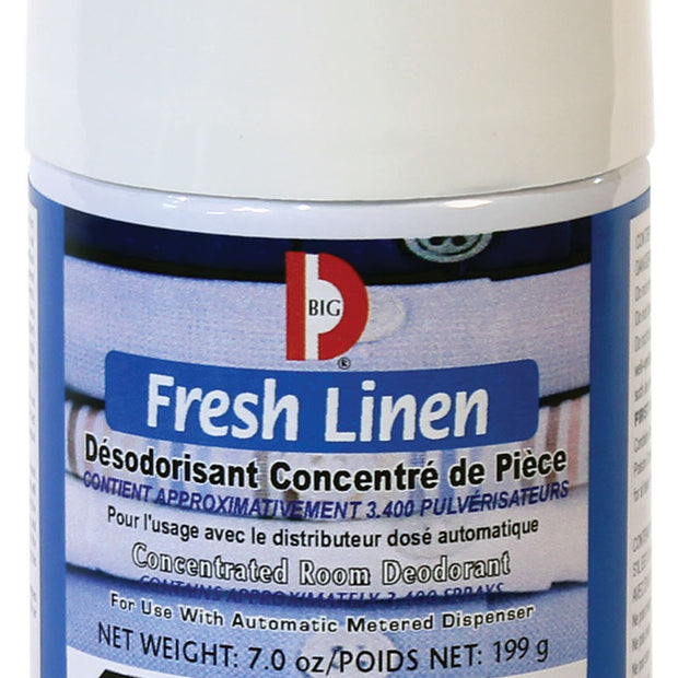Metered Concentrated Room Deodorant - Fresh Linen - 3400 Sprays - 7 oz (199 G) Big D 472