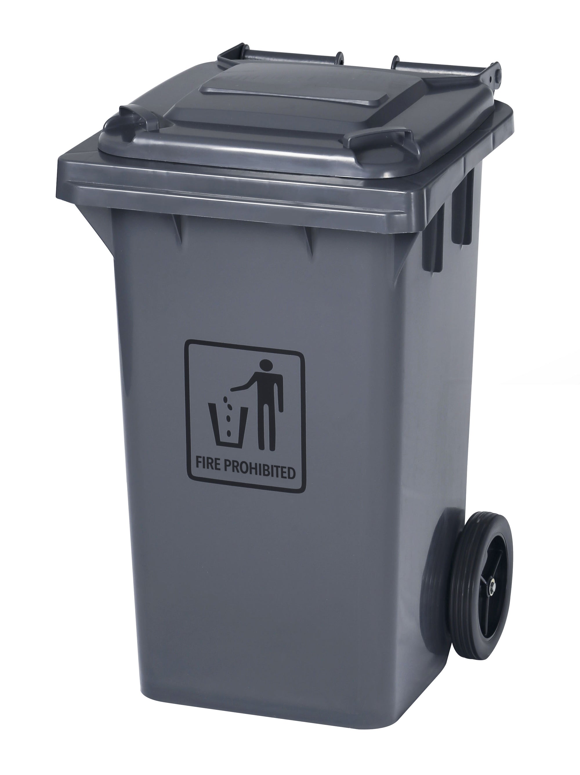 Trash Garbage Can Bin with Lid - with Wheels - 26 gal (100L) - 15