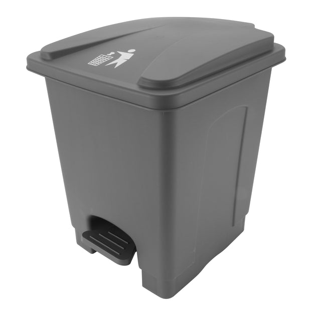 Dustbin with lid and foot pedal - 15 L - Grey