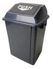 Trash Garbage Can Bin with Push Down Lid - 10 gal (40 L) - Grey and Black