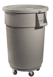 Trash Garbage Can Bin with Lid - Drum Dolly - 44 gal  (167 L) - Grey