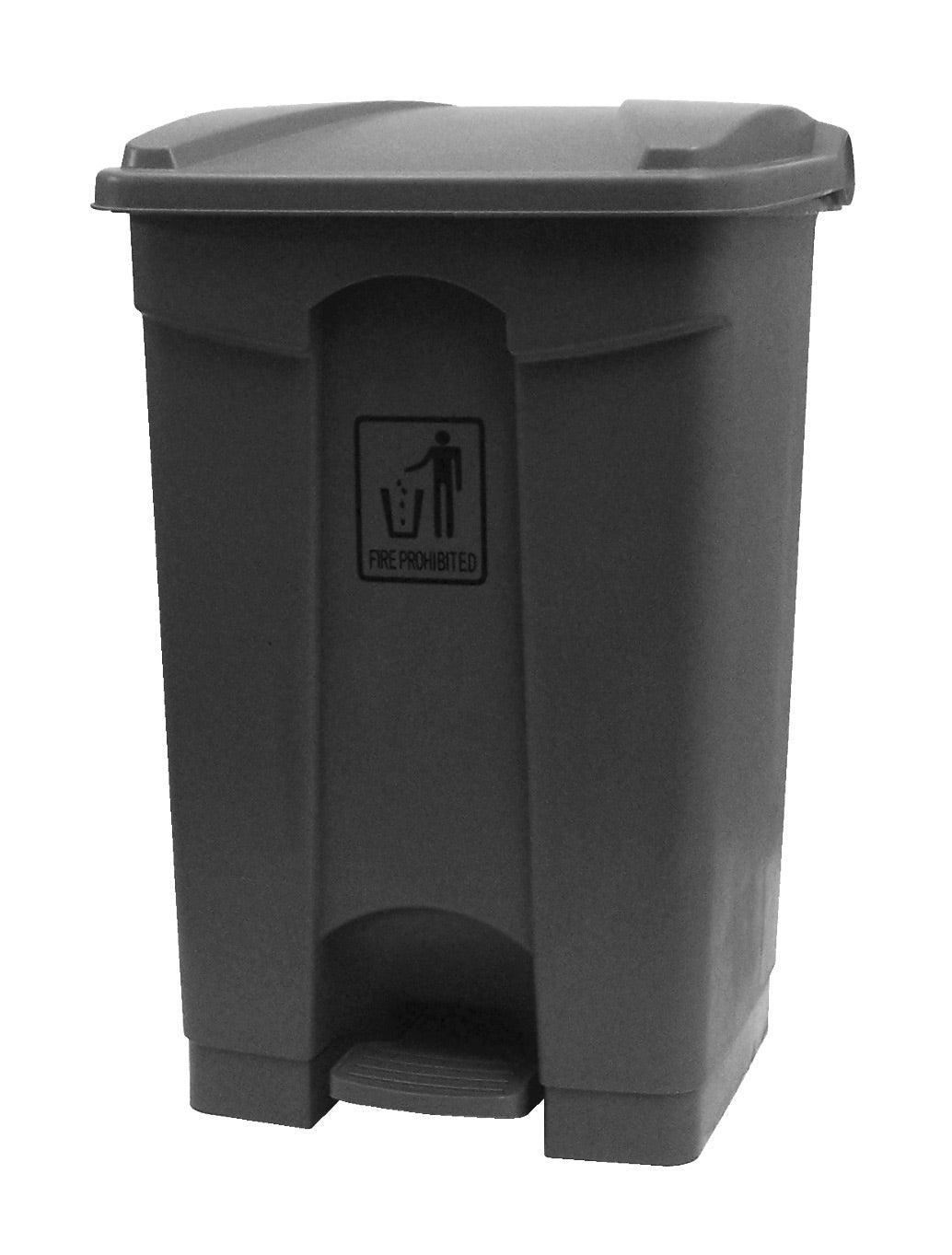Trash Garbage Can Bin with Lid and Pedal - 11 gal (45 L) - BIN45ST - Grey